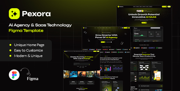 Pexora – Ai Agency & Saas Technology Figma Template