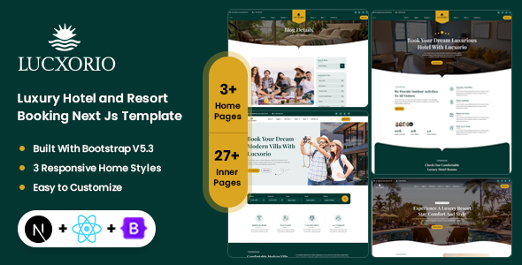 Lucxorio - Luxury Hotel and Resort Booking Next Js Template