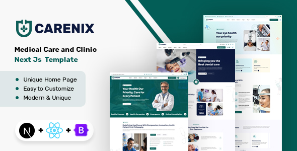 Carenix - Medical Care and Clinic Next JS Template